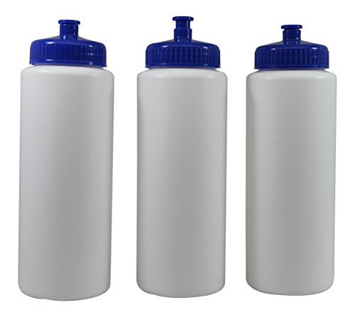 Sports Squeeze Water Bottles Push/pull Cap Wide Mouth 32 Ounce Bpa-free Plast.