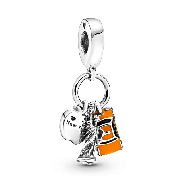 New York Symbols Charm 925 Sterling Silver Dangle Charm Compatible with Pandora Charms,and Many Other UK Charm Bracelets.
