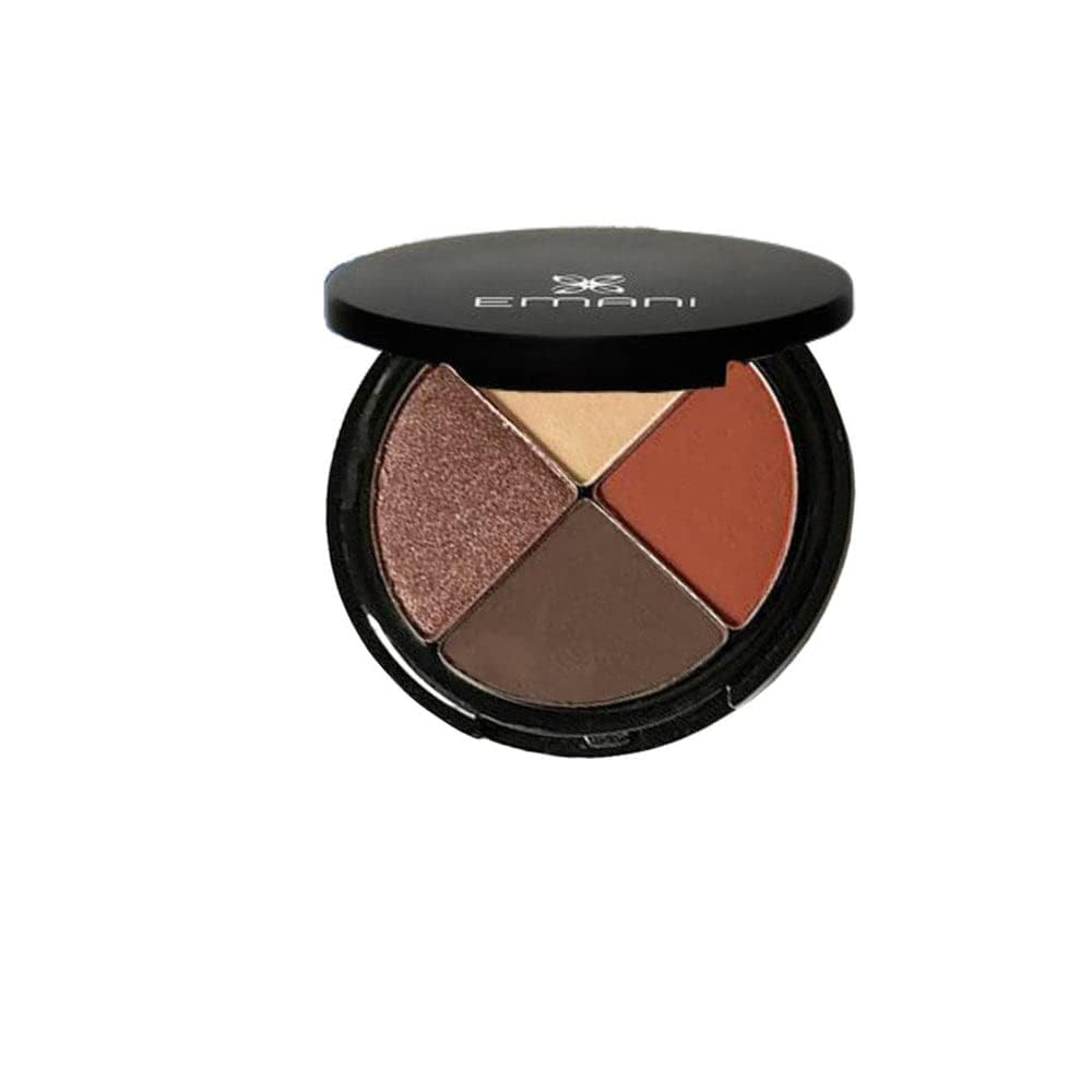 Emani Eye Colors Quad Eyeshadow Powder, Safe for Sensitive Eyes, Vegan, Cruelty-Free, 4 Shades, Venice Beach (Gold/Earth)