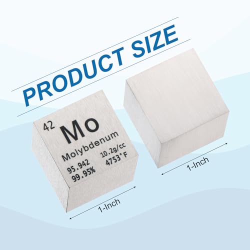 Image of PATIKIL 1 Inch Molybdenum Cube Metal Element High Density Block Pure Periodic Magnesium Block for Element Collections Teacher Lab Scientific Experiment, 25.4 mm