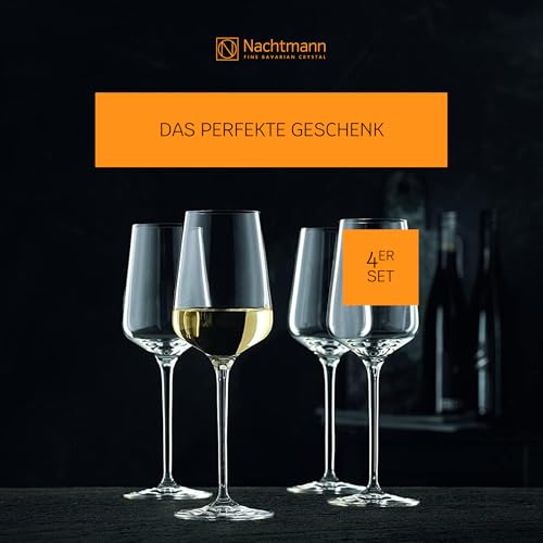 Foto von Nachtmann 4-teiliges Weißweingläser Set, 380 ml, ViNova, 98074, Weingläser aus Kristallglas, Weißwein Gläser spülmaschinenfest