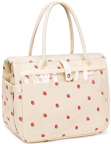 BTOOP Lunch Box for Women Insulated Lunch Bag Cute Corduroy Lunchbox Adults Small Lunch Tote Bags Reusable Cooler for Work Office Picnic Travel