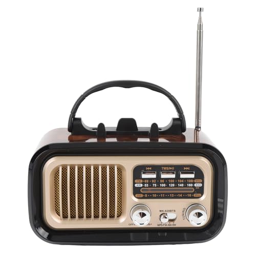 Radio Retro Cocoarm con Panel Solar y USB Negro miniatura 3