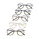 kachawoo Vintage Brillenrahmen Männer Nicht verschreibungspflichtige Runde Brillen Frauen Klare Linse Retro Stil (black with clear)