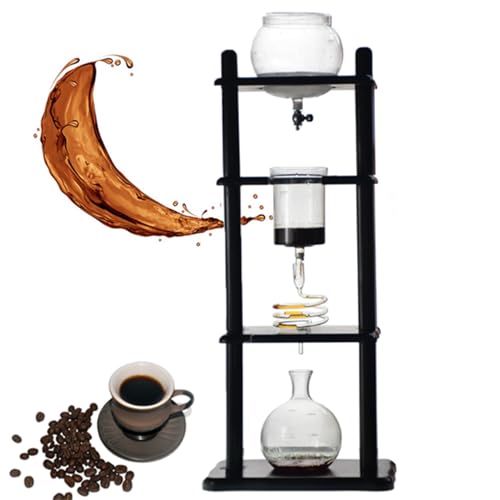 Drip Tower Kaffeemaschine, Kaltgebrüh-Tropfturm, mit Ständer, einstellbare Geschwindigkeit, 1000 ml Behälter, für gewerbliche Büros, macht 5-8 Tassen
