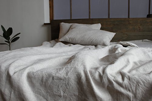 Linen Duvet Comforter Cover - Buttons or Zipper Closure - in Natural, White, Grey Green or Blue - with Inner Ties to Fix Comforter