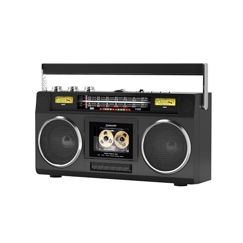 Portable Boombox Radio Cassette Player Recorder, AM/FM/SW1/SW2 Radio, Wireless Streaming, Retro Blueooth Boombox USB SD Aux-in Headphone Jack Bass Control