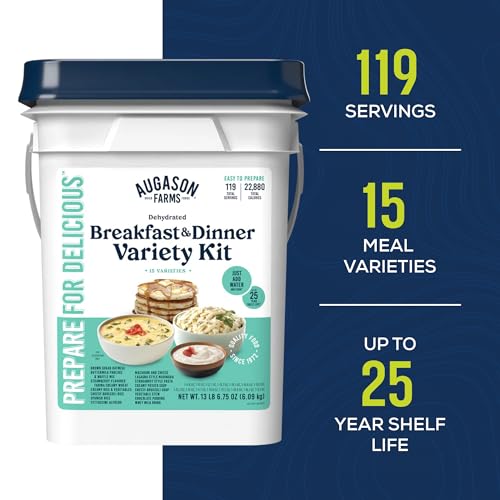 Image of Augason Farms Breakfast and Dinner Variety Pail Emergency Food Supply Everyday