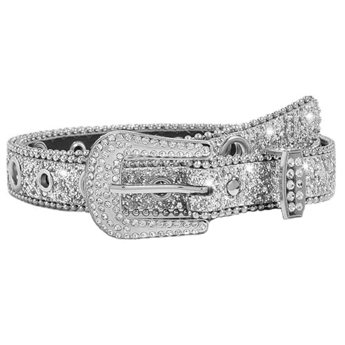 CaySep Women Men Rhinestone Belt Western Cowgirl Cowboy Bling Studded Leather Belt...