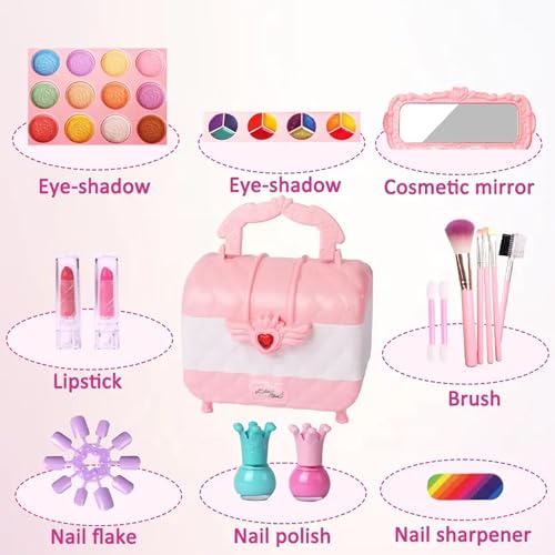 Image of Girl'S Unicorn-Themed Makeup Set: Safe And Washable Princess Gift For Ages 3-12, Perfect For Christmas And Birthdays