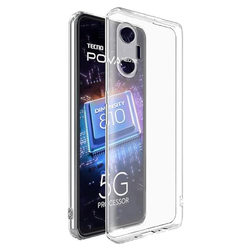 Image of COVERBLACK Soft Rubber Silicon Clear Back Cover Compatible Model for Tecno Pova Neo 5G - Transparent
