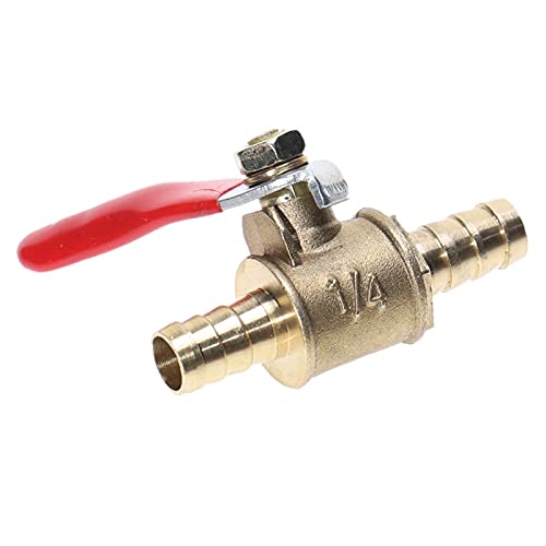 Conector de manguera de latón de 12mm con válvula de bola para control de agua y gas 5