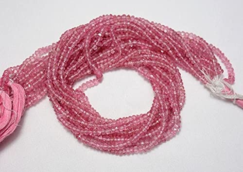 LKBEADS 5 żyłek różowy topaz kolor powlekany koralik, różowy topaz fasetowane okrągłe koraliki, koraliki z kamieni szlachetnych, koraliki 3 mm, 30 cm
