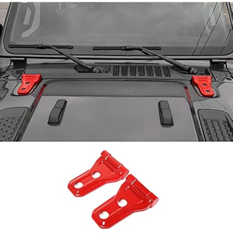 RT-TCZ Hood Hinge Cover Exterior Decoration Kits Accessories for 2018-2023 Jeep Wrangler JL JLU and Gladiator JT (Red) Cover