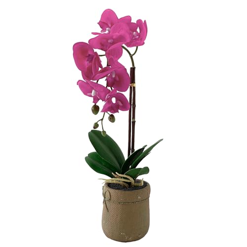 Image of The Better Home Artificial Plants for Home Decor with Pot(44cm) Aesthetic Room Decor Items for Bedroom|Office Table Accessories|Show Pieces for Home Decor|Hot Pink Orchid Flowers for Home