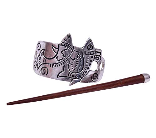 Icraftjewel Fish Design Hair Bun Sticks Holder Wood Updo Boho Organic Hairfork Pins Stick Barrettes Hair Accessory #TOP2