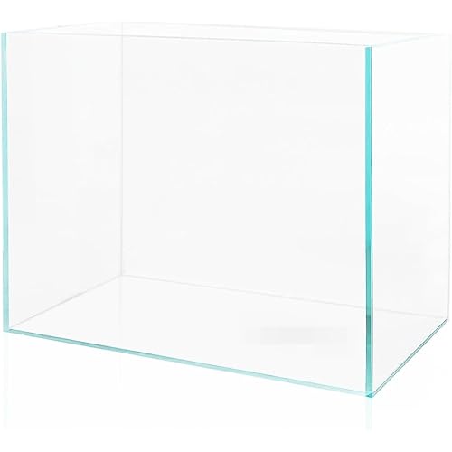 6 Gallon Glass Fish Tank 5 Gallon, Small Aquarium Fish Bowl Cube for Betta Goldfish Snails Shrimp Aquatic Planting, Easy to Maintain Ultra Clear Rimless Design Low Iron