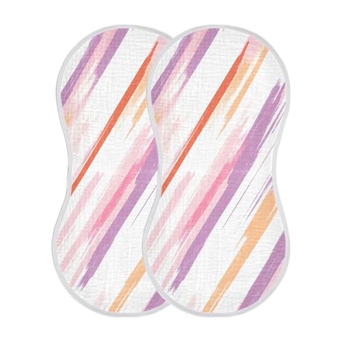 Colored Stripes Plant Burp Cloths Cotton Baby Washcloths,Large 22x11in Burping Cloth Absorbent and Soft for Newborn Baby Boys and Girls,4 Pack2