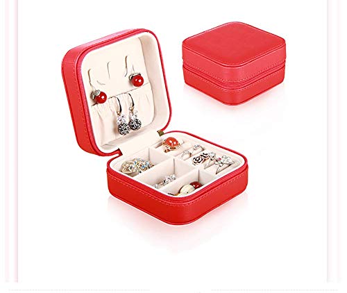 Preisvergleich Produktbild JYXQC Schmuckkästen Aufbewahrungsboxen Leder Design Schmuckschatullen,Red