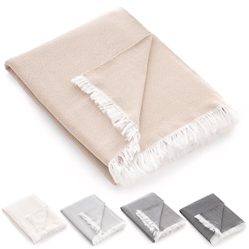 HIPERMANTA Plaid Multiusos Cubresofa.Colcha Multiusos Sofa. Plaid Sofa. Manta Foulard.Comoda Practica Suave Calida. Modelo Liso 230x290 cm Color Vison