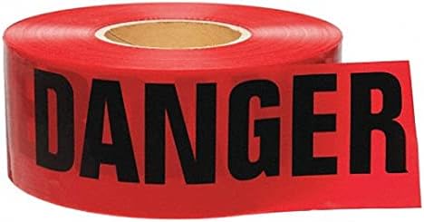 ATERET Premium Red Danger Tape 1-Pack 3 inch x 1000 feet, Hazard Safety Tape, Construction Tape for Danger/Hazardous Area, Ideal Use for Halloween Decorations, Holiday, Party, Yard, Garden, Work-Site