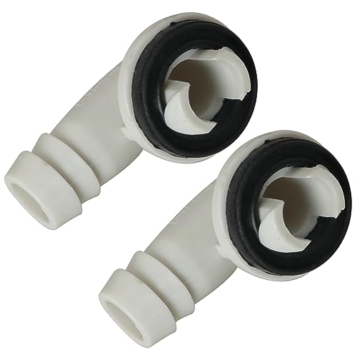 MEETOOT 2pcs 15mm Air Conditioner Drain Hose Connector Conduct Condensate Plug Teeth Seal Elbow Fitting for Window AC Unit Mini Split Frigidaire