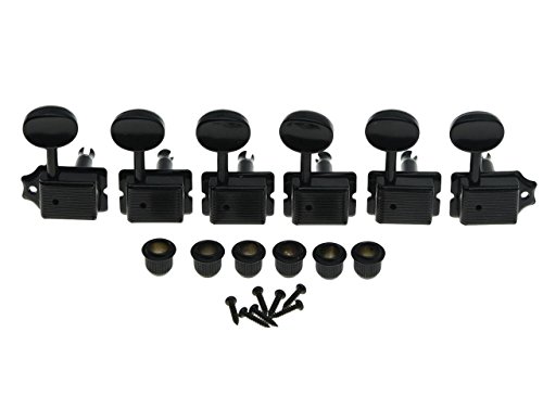 Dopro Black Split Shaft Vintage Guitar Tuning Keys Pegs Guitar Tuners Machine Heads for Strat Tele, 6 Inline Righ Handed