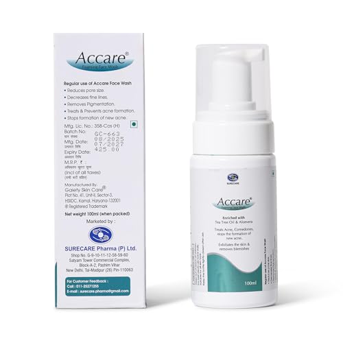 Image of Foaming Face Wash with Tea Tree Oil, Salicylic Acid, Glycolic Acid and Aloe Vera | Clears Acne, Removes Blemishes, Hydrates Skin | Suitable For All Skin Types- 100ml (Pack of 1)