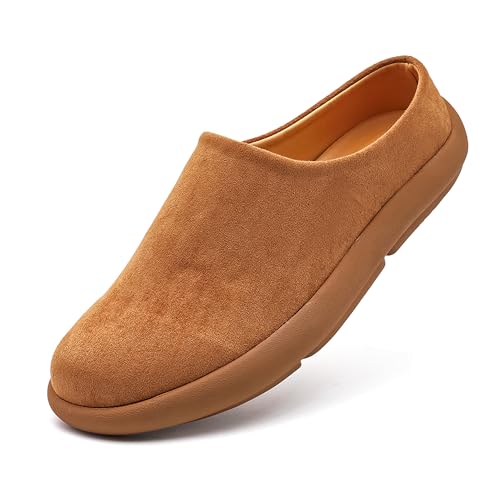 Image of LCQL Men Breathable Slides Slipper Leather Mules and Clog Summer Outdoor Indoor Flat Loafers Size 7-12