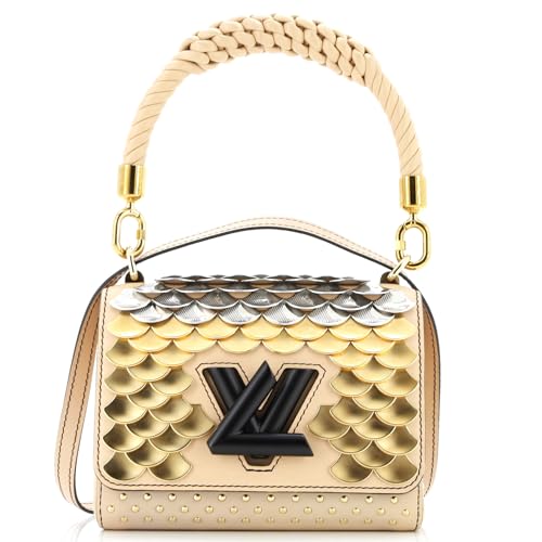 Pre-Loved Braided Handle Twist Bag Embellished Leather PM, Neutra...