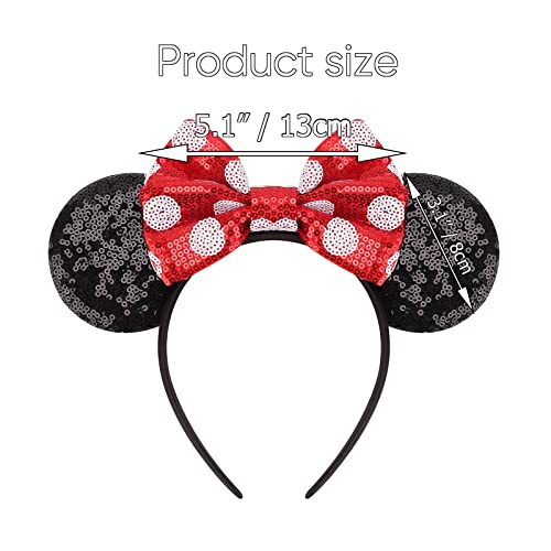 Image of DRESHOW Mouse Ears Bow Headbands Glitter Party Decoration Cosplay Costume for Women