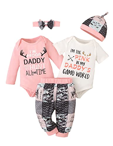 Image of BIRTHDAY SHARK Newborn Girls Outfit Baby Girl Coming Home Outfit Hunting Clothes for Girls