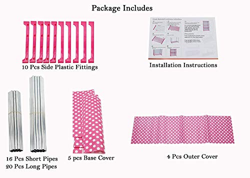 Image of Plastic Matte Finish Simple Bookshelf /Multipurpose Rack / Storage Organizer (5 Layer, Pink) , Set of 1