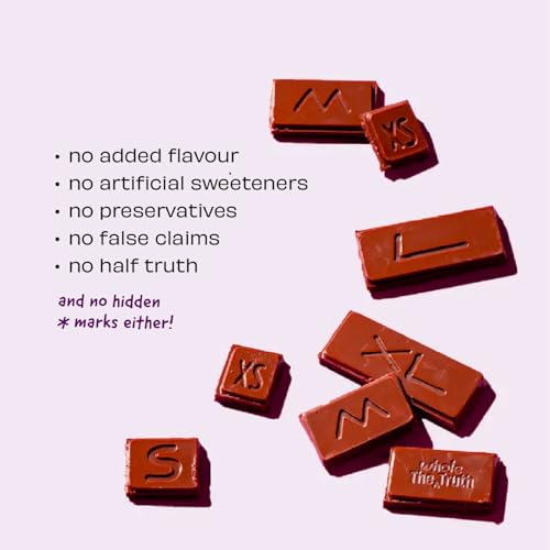Image of The Whole Truth - Almond Raisin Dark Cocoa Bar - Sweetened only with dates - 47% Cocoa - 38% Dates - 15% Almond and Raisins