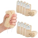Natürlicher Luffa Spülschwamm - Biologisch abbaubarer, 10er-Packung - Natural Loofah Sponges – Mehrweg Küchen Schwämme für Geschirr & Oberflächen – Umweltfreundliche Reinigung ohne Plastik