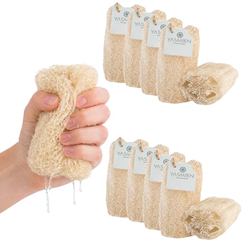 Natürlicher Luffa Spülschwamm - Biologisch abbaubarer 10er-Packung - Natural Loofah Sponges Mehrweg Küchen Schwämme für Geschirr & Oberflächen Umweltfreundliche Reinigung ohne Plastik