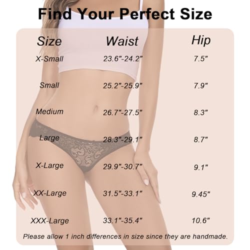 Sunm Boutique CL125-S 6 Pack Womens Underwear Invisible Seamless Bikini Lace Underwear Half Back Coverage Panties Multicoloured thumb #4
