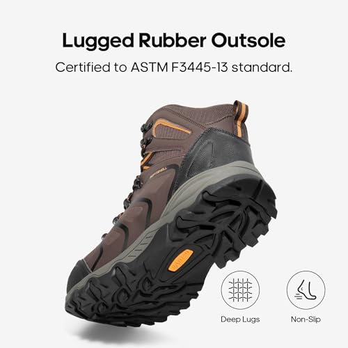 Image of NORTIV 8 Waterproof Work Boots for Men Steel Toe Safety Construction Boots ARMADILLO-STL