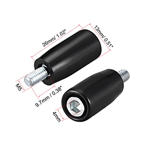 Image of uxcell Revolving Handwheel Machine Handle M5 Male Threaded Stem for Milling Machine