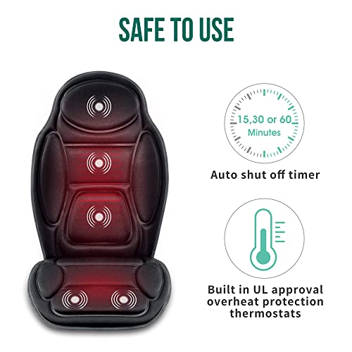 Snailax Chair Massager, Back Massager With Heat, 5 Vibration Massage Nodes, Massage Chair Pad, Seat Chusion, Gifts For Men #TOP3