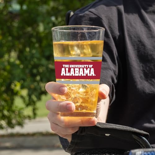Image of Logo Brands NCAA 16 oz Pint Glass - Durable Glass With Bold Team Color- Chip-Resistant Rim Drinkware For Fans, Tailgates, Home Bars & Everyday Use