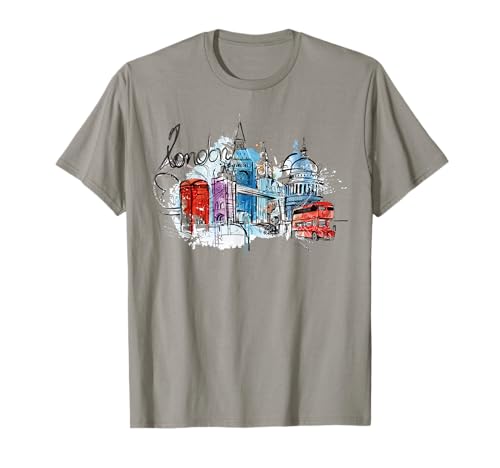 Cool Abstract London Splash Colors, London Graphic Design T-Shirt