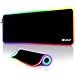 Alfombrilla Gaming XL RGB Alfombrilla de Ratón para Juegos LED Grandes 12 Modos de Iluminación Superficie Impermeable Base de Goma Antideslizante para Jugadores, PC y Portátiles