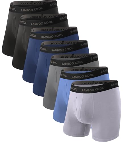 Image of BAMBOO COOL Men's Ultra Breathable Underwear,No Riding Up Boxer Briefs with ComfortFlexible Waistband,Multipack