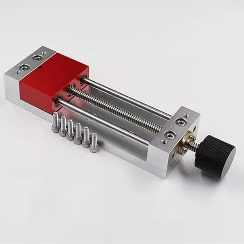 100MM Engraving Machine Vise Aluminum Jaw Fixture Flat Nose Machining Vise Clamping Tools Small Clamp DIY Tools + 6PCS M5 Screw