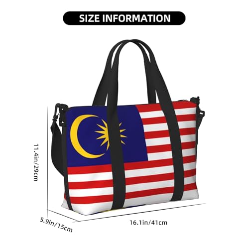 Travel Duffle Bag Weekender Bag Carry On Tote Bag Sport Gym Bag for Women Men Malaysia Flag Print4