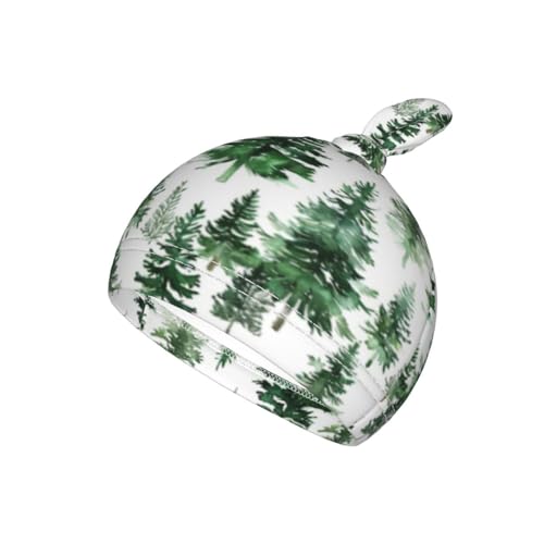Image of Green Watercolor Tree Newborn Swaddle Blanket with Beanie Hat Set Baby Receiving Blankets Soft Swaddle Swaddle Blankets for Baby Boys and Girls