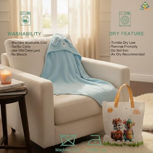 Image of Ultra-Soft Baby Hooded Towel - Coral Velvet Wrap Your Little One in Softness and Joy, Hypoallergenic & Super Absorbent Bath Wrap for Newborns & Toddlers | Cute Animal Design (0-5 Years)