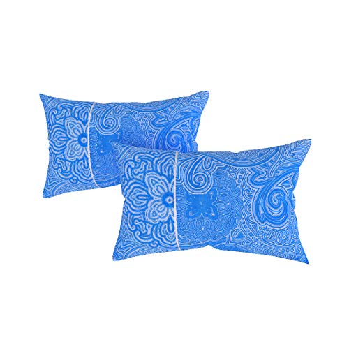 Image of Swayam Pure Cotton Double Bedsheet with 2 Pillow Covers | Size 90 x 100 inch | 160 TC | Ethnic Motifs Design | Soft Breathable Bed Sheet | Comfortable & Durable for Bedroom - Blue
