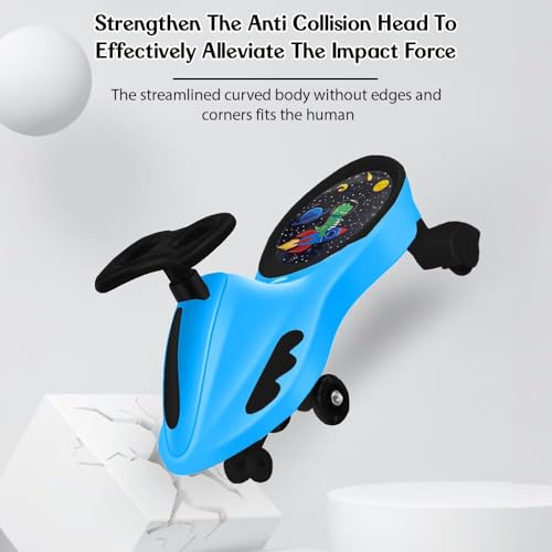 Image of StarAndDaisy Swing Car for Kids /Push Twister Car with Music /Kids Ride Ons /, Light & 360 Steering - Safe, Durable, and Fun Wiggle Car for Toddlers and Childrens - (Blue)
